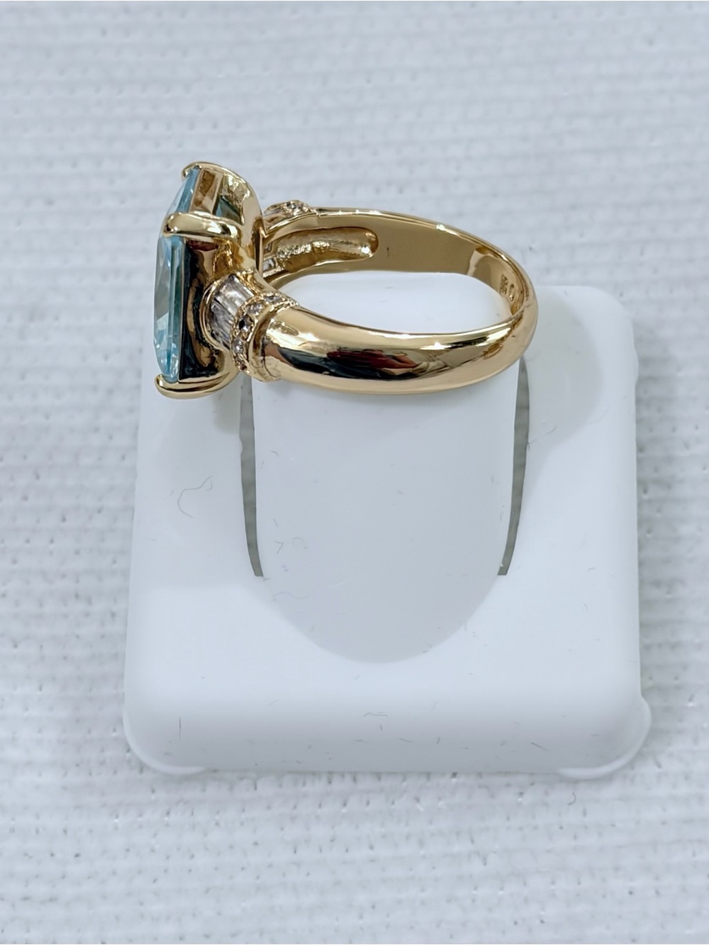 NEW SZ 9 Bomb Party March 2025 Ring Letters From You Aquamarine CZ Gold Plating - Picture 2 of 3